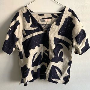COPY - Gorman Santa Maria Linen Abstract Patterned Top